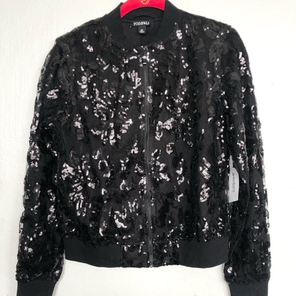 Roz & Ali Black Sequins Jacket - Picture 1 of 6